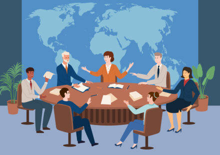 politicians meeting illustration